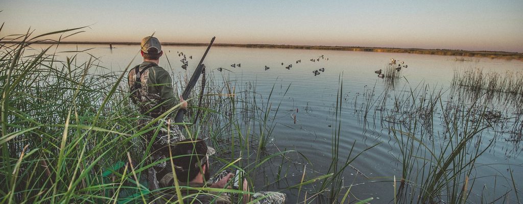 Two men out on a duck hunt