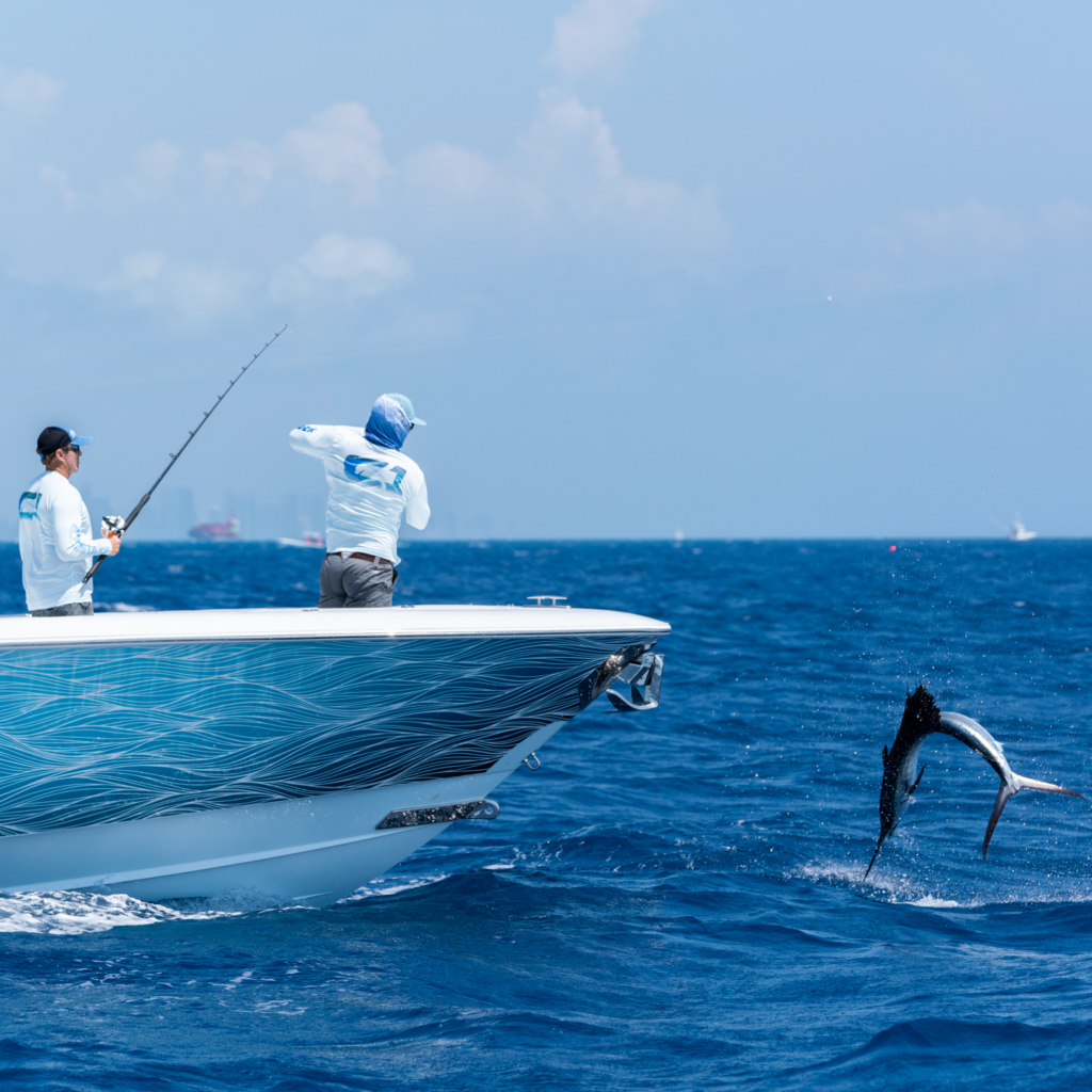 catching fish on boat